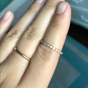 Solid 14k Yellow Gold Bezel Diamond Eternity Band